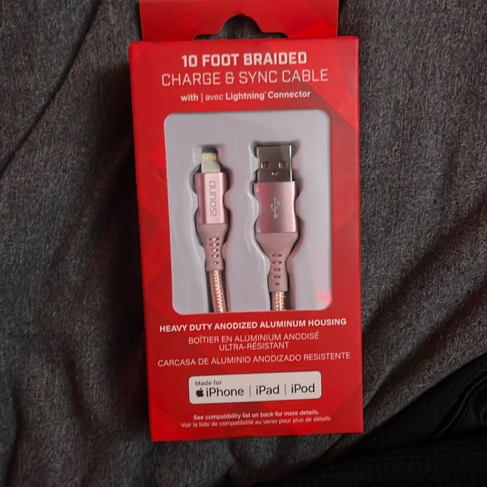 10 ft iPhone iPod iPad charging cable